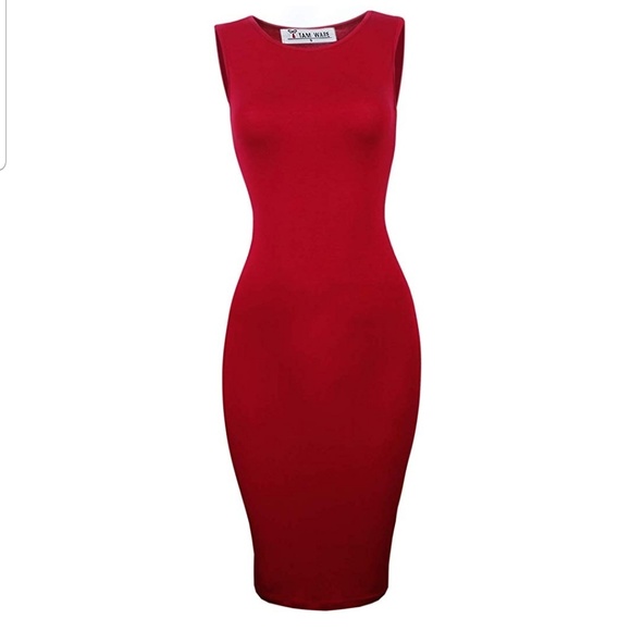 TAM WARE Classic Slim Fit Midi Sleeveless Dress - Picture 4 of 4